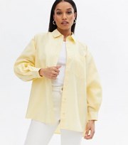 New Look Petite Pale Yellow Poplin Oversized Shirt